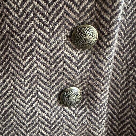 Vintage Chaps Herringbone Wool Blend Blazer Jacket Brass Buttons - Picture 6 of 8